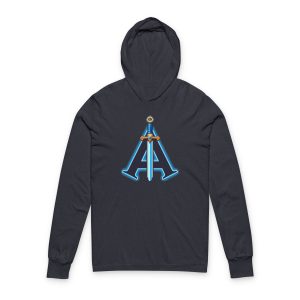 Arcade Abyssal Pixel Sword Hooded Long Sleeve Tee