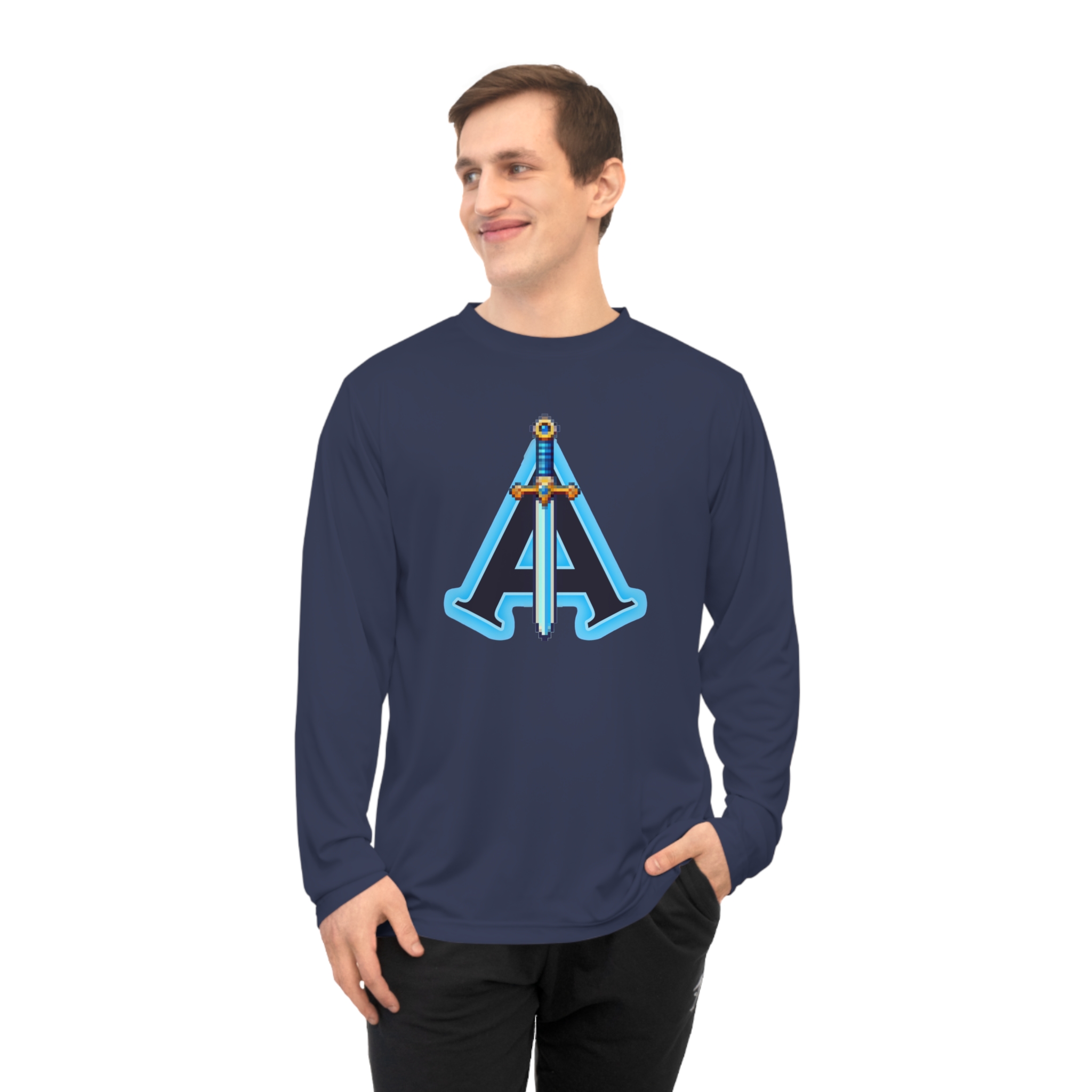 Arcade Abyssal Pixel Sword Performance Long Sleeve Shirt - Image 4
